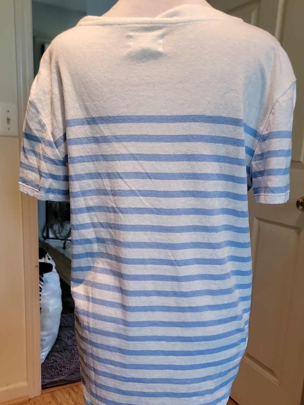 Lou & Grey Light Blue and White Striped Boatneck Tee - Picture 4 of 6